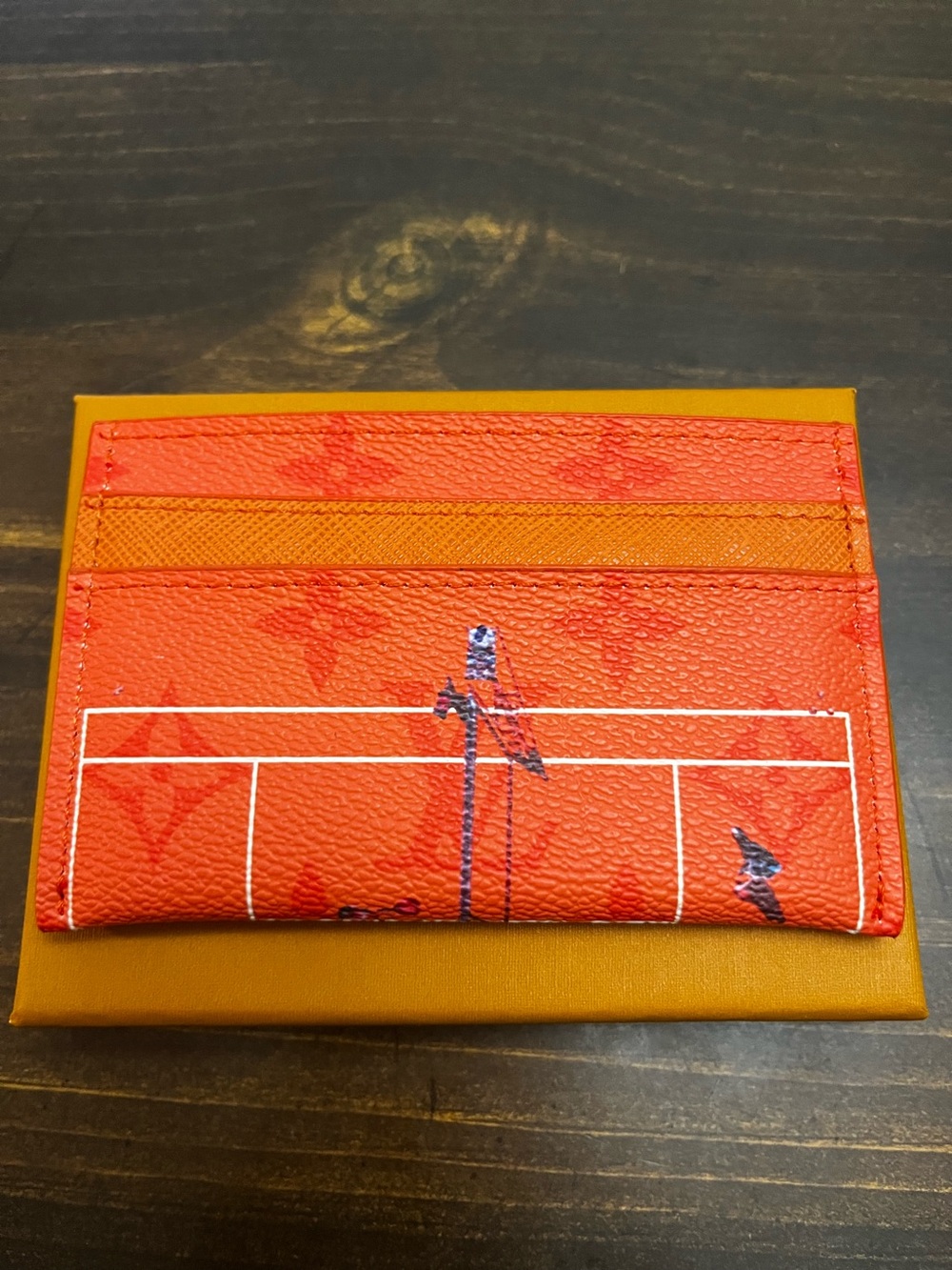 🎾 Louis. Vuitton. Orange Clay Court Tennis Monogram Card Wallet